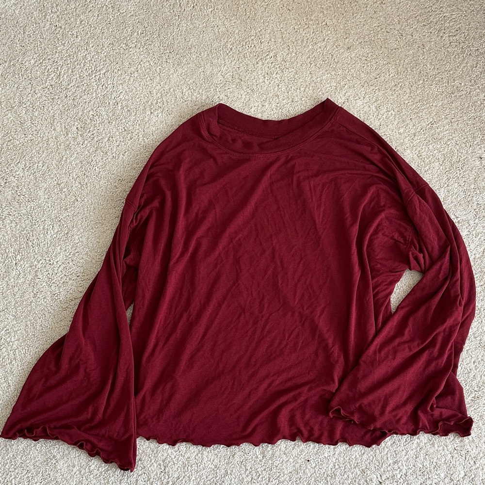 Elegant Maroon Long Sleeve Top